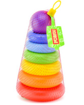 Полесье  62383 Пирамидка Колечко-шар 8эл., h=240 мм купить в Интернет-магазине Мир детства Кострома