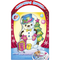 Набор красок по стеклу с трафаретом Луч СНЕГОВИЧОК купить в Интернет-магазине Мир детства Кострома