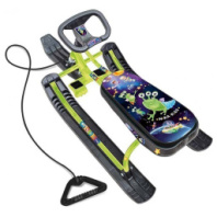 Снегокат "Тимка спорт 1" Nika Kids, принт: с пришельцами, лимонный каркас купить в Интернет-магазине Мир детства Кострома