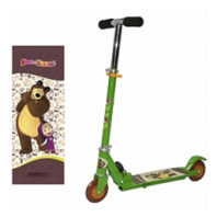 Самокат Navigator Маша и Медведь 2-х кол.,сталь., ПВХ кол.100мм,тормоз,размер 56*9*76 купить в Интернет-магазине Мир детства Кострома