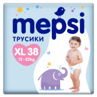 Премиум Подгузники трусики детские Mepsi XL (12-22 кг)  (38 шт.) купить в Интернет-магазине Мир детства Кострома