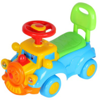 Каталка Толокар "Паровозик" с музыкой голубой  купить в Интернет-магазине Мир детства Кострома