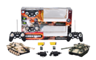 Танковый бой р/у на аккум с заряд уст-вом, движ. во всех направ. свет. и звук. эффекты, звук двигателя и выстрелов, поворач.башня в/к 49*30,5*14,5 см. купить в Интернет-магазине Мир детства Кострома
