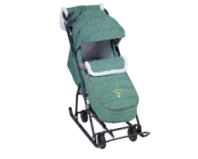 Санки-коляска "Наши Детки 6" Джинс зеленый купить в Интернет-магазине Мир детства Кострома