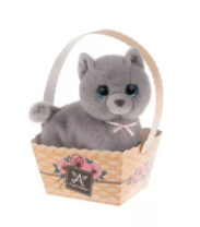 Котенок 20*14см британец. в корзинке купить в Интернет-магазине Мир детства Кострома