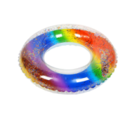 SILAPRO Круг надувной радужный с блестками, d65см, ПВХ 0.18мм купить в Интернет-магазине Мир детства Кострома