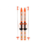 Лыжи детские "Вираж-спорт" 100/100 см, универсальное крепление "Цикл", с палками (в сетке) купить в Интернет-магазине Мир детства Кострома