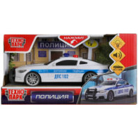 Машина пластик свет-звук СПОРТКАР ПОЛИЦИЯ 16,5 см, инерц.,  кор. Технопарк в кор. купить в Интернет-магазине Мир детства Кострома