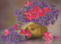 Алмазная мозаика (класс.) 30х40 см, с подрамником, с частичным заполнением (17 цветов) "КРАСИВЫЕ ЦВЕТЫ" купить в Интернет-магазине Мир детства Кострома