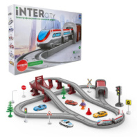 1TOY InterCity Express наб. жел.дорога "Большой город" эл.поезд 3 ваг, мост, туннель, 4 маш, человечек, светофор свет., звук, дор.знаки, 81дет., жд по купить в Интернет-магазине Мир детства Кострома