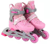 Ролики раздвижные розовые, колеса PU 64 мм, р-р S, 31-34, в сумке 39,6*35,8*10,4 см купить в Интернет-магазине Мир детства Кострома