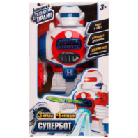 Купить робот супербот, свет-звук, стреляет, движение кор.20*33,5*13,5см технодрайв в интернет-магазине Мир детства. Доставка по всей России. Звоните и заказывайте: 8 (4942) 54-44-01 Робот супербот, свет-звук, стреляет, движение кор.20*33,5*13,5см ТЕХНОДРАЙВ купить в Интернет-магазине Мир детства Кострома