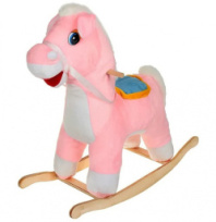 Мягкая  Лошадь-качалка  65см, розовая купить в Интернет-магазине Мир детства Кострома