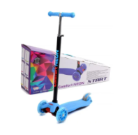 Самокат 4-х колесный "Slider"колеса: PU, светящ. d120 мм.d80 мм. высота руля 65-88см, цвет в ассортименте купить в Интернет-магазине Мир детства Кострома