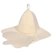 Набор из трех предметов (Шапка, коврик, рукавица) белый Hot Pot/20 купить в Интернет-магазине Мир детства Кострома