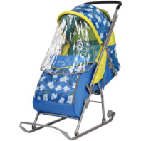 Санки детские с чехлом «Умка 3», принт "Мишки синий" купить в Интернет-магазине Мир детства Кострома