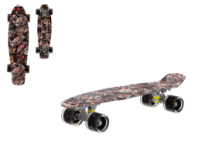 Скейтборд пластиковый с принтом, широкие колеса PU со светом, стойка: алюминиевая, размер платформы: 56*15 см. купить в Интернет-магазине Мир детства Кострома