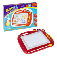 Доска для рисования цветная со стилусом и 3 печатями, Bondibon, BOX 28,5x21,5x2 см, красный корпус, арт. 636А. купить в Интернет-магазине Мир детства Кострома