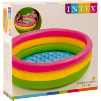 Басссейн надувной мягкое дно трехцветный, 86*25 см купить в Интернет-магазине Мир детства Кострома