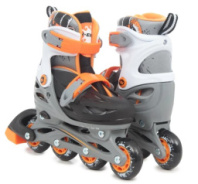 Коньки роликовые черно-оранжевые, р-р. 30-33 купить в Интернет-магазине Мир детства Кострома