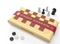 Игра настольная "Шашки-Шахматы" в пласт.коробке (мал, беж), в/к 21*11*3,2 см купить в Интернет-магазине Мир детства Кострома