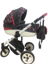 КОЛЯСКА "DAISY" (2 в 1) серый+розовый принт бабочки купить в Интернет-магазине Мир детства Кострома