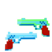 ИГРОЛЕНД Пистолет "Мир Квадратов", свет, звук, 3AАА, PP, 25x15x1,6см, 2 дизайна купить в Интернет-магазине Мир детства Кострома