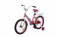 Велосипед 2-х колес. с доп. колесами, цв.розов/белый., надув.колеса диам. 18, вес 9,5 кг, мат.рамы с купить в Интернет-магазине Мир детства Кострома