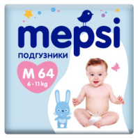 Подгузник Премиум детский Mepsi M  (6-11кг)  (64 шт.) купить в Интернет-магазине Мир детства Кострома