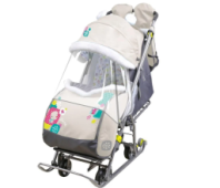 Санки-коляска "Наши Детки 5-1" с медвежонком бежевый, 115*47*43 см купить в Интернет-магазине Мир детства Кострома